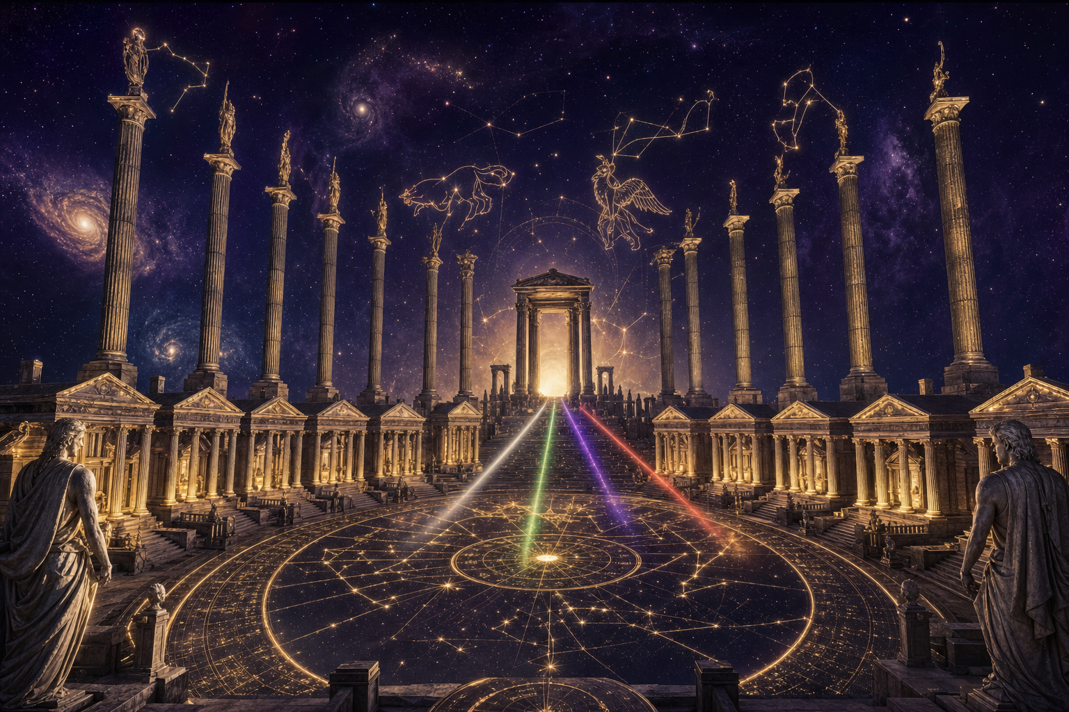 Saint Seiya Sanctuary golden armor cosmos landscape
